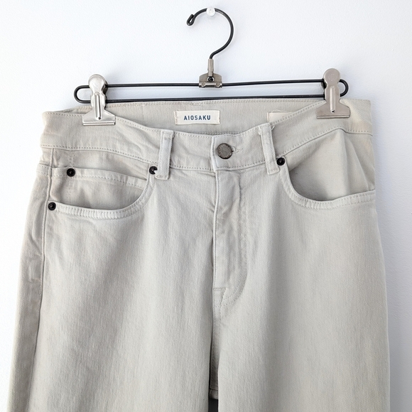 Aiosaku Willoa 99% Organic Cotton Slightly Flared Ecru Denim ~ Size 29 - Picture 3 of 12